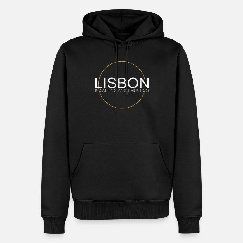 Citation de Lisbonne - Sweat à capuche Premium bio Homme - noir