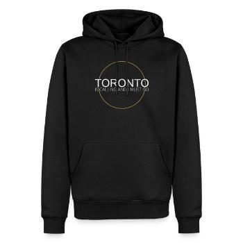 Toronto Spruch - Männer Premium Bio Hoodie - Schwarz - Vorne - Nico (187cm)