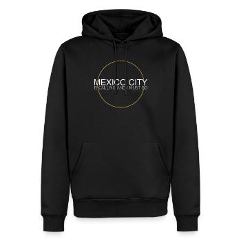 Citation de Mexico - Sweat à capuche Premium bio Homme - noir - Devant - Nico (187cm)