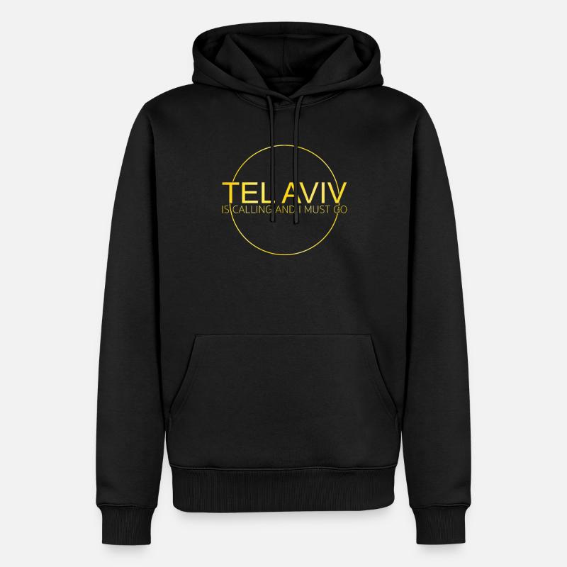Citation de Tel Aviv - Sweat à capuche Premium bio Homme - noir