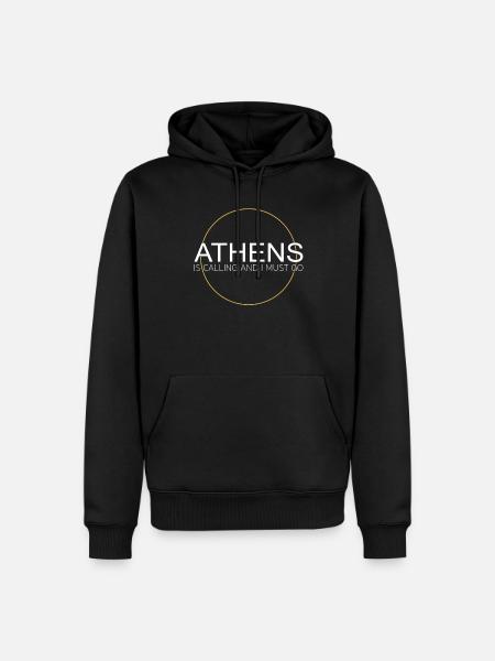 Athen Spruch - Männer Premium Bio Hoodie - Schwarz