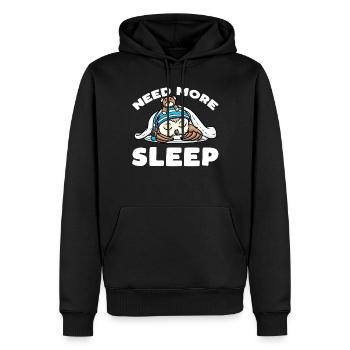 Brauche Mehr Schlaf Napping Eule Mit Plüschtier - Männer Premium Bio Hoodie - Schwarz - Vorne - Nico (187cm)