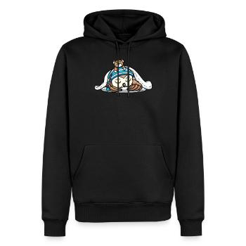 Schlummernde Eule Mit Plüschtier Schlafen Schlaf - Männer Premium Bio Hoodie - Schwarz - Vorne - Nico (187cm)