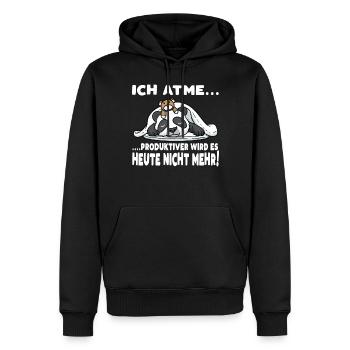 Schlafender Panda Mit Plüschtier Schlaf - Männer Premium Bio Hoodie - Schwarz - Vorne - Nico (187cm)
