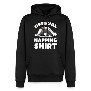 Chemise officielle Nap Penguin endormi - Sweat à capuche Premium bio Homme - noir - Devant - Nico (187cm)