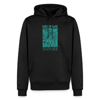 Decrime Nature Stylish Mushroom Print - Männer Premium Bio Hoodie - Schwarz - Vorne - Nico (187cm)