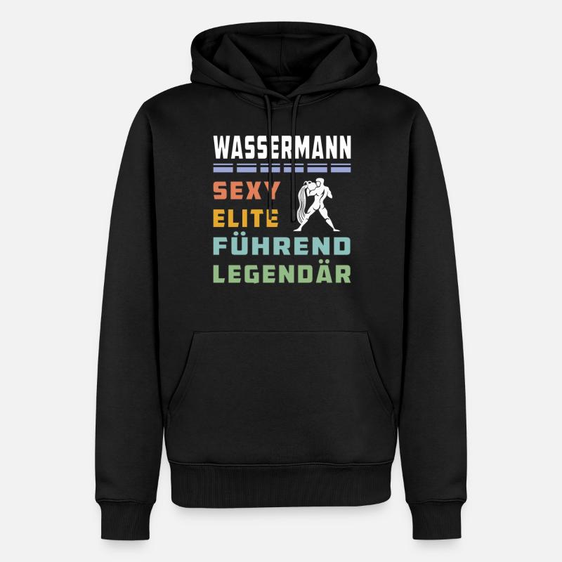 WASSERMANN - Männer Premium Bio Hoodie - Schwarz