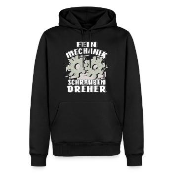FEINMECHANIK SCHRAUBEN DREHER - Männer Premium Bio Hoodie - Schwarz - Vorne - Nico (187cm)