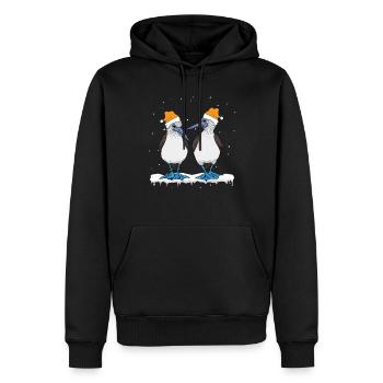 Noël à pieds bleus - Sweat à capuche Premium bio Homme - noir - Devant - Nico (187cm)