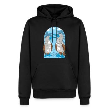 Seevögel Blaufußtölpel - Männer Premium Bio Hoodie - Schwarz - Vorne - Nico (187cm)