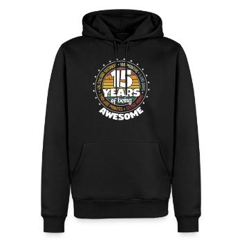 15 Years Awesome Retro 15. Geburtstag Countdown - Männer Premium Bio Hoodie - Schwarz - Vorne - Nico (187cm)