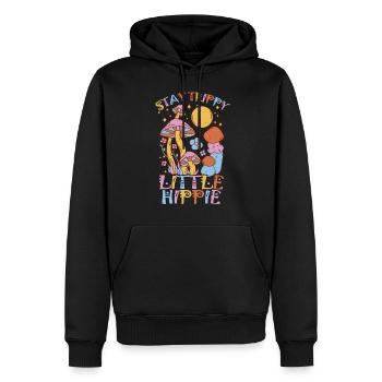 Cottagecore Esthétique Rétro Champignons et Mycologie - Sweat à capuche Premium bio Homme - noir - Devant - Nico (187cm)