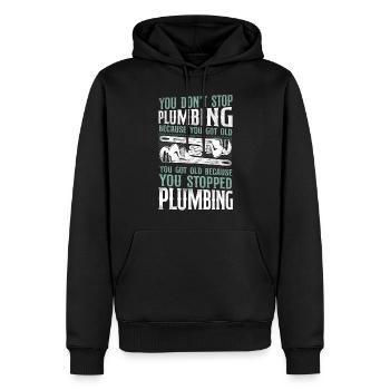 Plumbing Plumber Retired Vintage - Men’s Premium Organic Hoodie - black - Front - Nico (187cm)