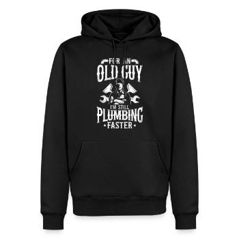Plumbing Plumber Grandpa Retired - Men’s Premium Organic Hoodie - black - Front - Nico (187cm)