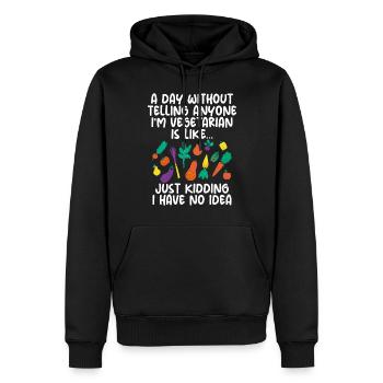 Vegetable Lover Vegetarian Gifts - Men’s Premium Organic Hoodie - black - Front - Nico (187cm)
