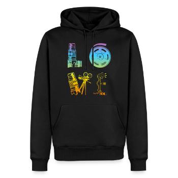 AMOUR Amateur de photographie Photographe Appareil photo Photogr - Sweat à capuche Premium bio Homme - noir - Devant - Nico (187cm)