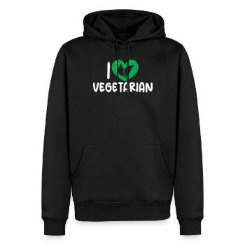 Vegetable Lover Vegetarian Gifts - Men’s Premium Organic Hoodie - black - Front - Nico (187cm)
