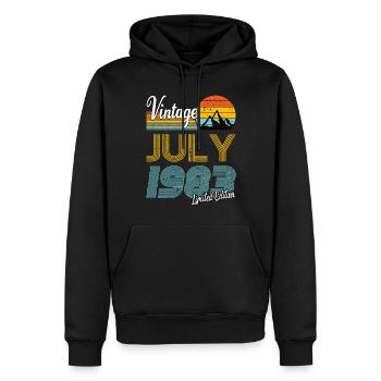 40. Geburtstag Jahrgang 1983 Juli Limited Edition - Männer Premium Bio Hoodie - Schwarz - Vorne - Nico (187cm)