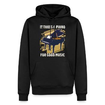IT TAKES A PIANO - Männer Premium Bio Hoodie - Schwarz - Vorne - Nico (187cm)