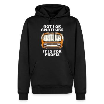 NOT FOR AMATEURS IT IS FOR PROFIS - Männer Premium Bio Hoodie - Schwarz - Vorne - Nico (187cm)