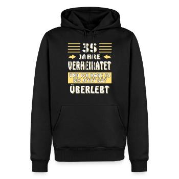 35 JAHRE VERHEIRATET - Männer Premium Bio Hoodie - Schwarz - Vorne - Nico (187cm)
