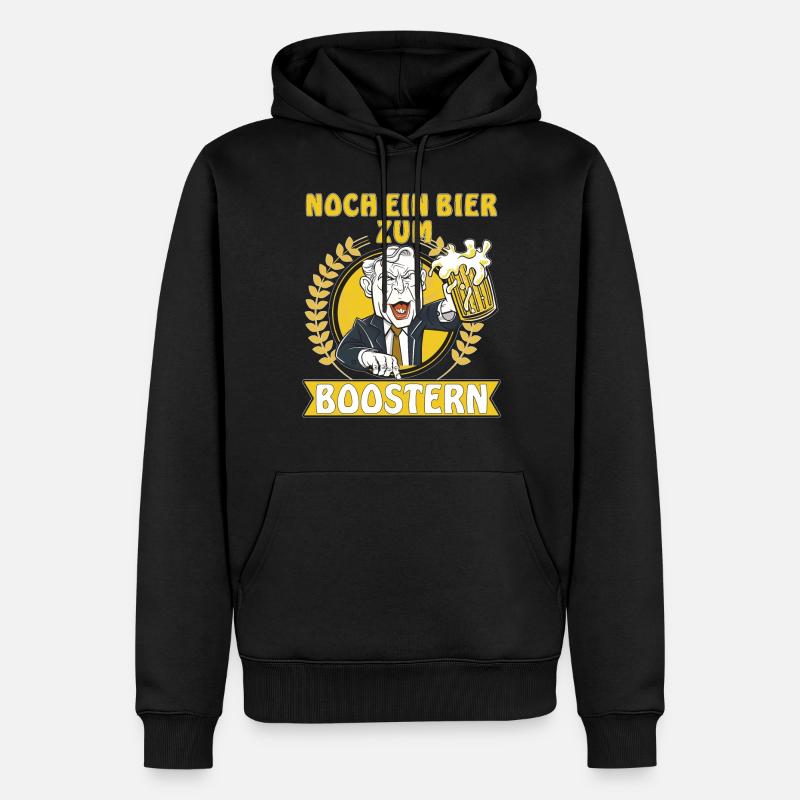 NOCH EIN BIER ZUM BOOSTERN - Männer Premium Bio Hoodie - Schwarz