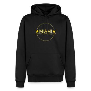 Citation de Miami - Sweat à capuche Premium bio Homme - noir - Devant - Nico (187cm)