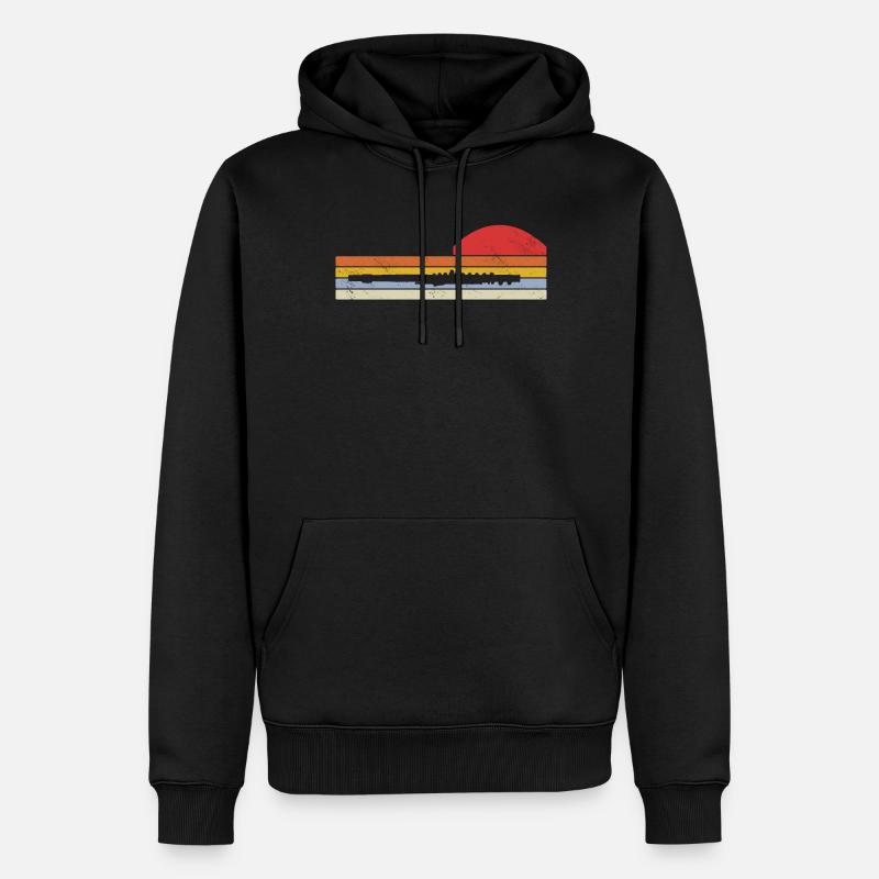 Flöte Querflöte Musiker Blasmusik - Männer Premium Bio Hoodie - Schwarz