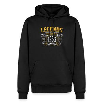 Des légendes sont nées en 1983 Don - Sweat à capuche Premium bio Homme - noir - Devant - Nico (187cm)