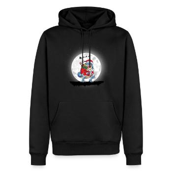 Dinosaure Père Noël Noël - Sweat à capuche Premium bio Homme - noir - Devant - Nico (187cm)