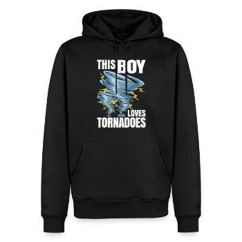 Dieser Junge Liebt Tornados Meteorologe - Männer Premium Bio Hoodie - Schwarz - Vorne - Nico (187cm)