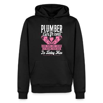 Plumbing Plumber Girlfriend - Men’s Premium Organic Hoodie - black - Front - Nico (187cm)