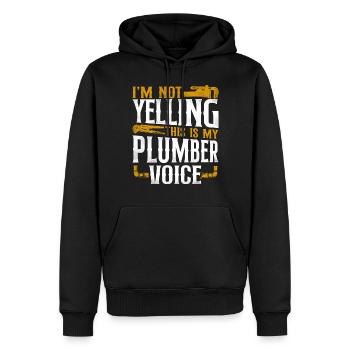 Plombier de plomberie vintage je ne suis pas - Sweat à capuche Premium bio Homme - noir - Devant - Nico (187cm)