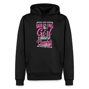 Plomberie plombier Petite amie Femme - Sweat à capuche Premium bio Homme - noir - Devant - Nico (187cm)