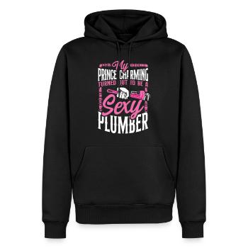 Plumbing Plumber My Prince - Men’s Premium Organic Hoodie - black - Front - Nico (187cm)