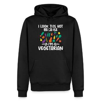 Vegetable Lover Vegetarian Gifts - Men’s Premium Organic Hoodie - black - Front - Nico (187cm)