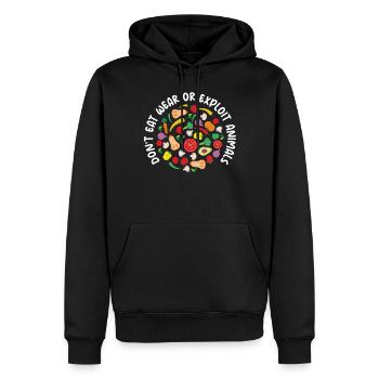 Vegetable Lover Vegetarian Gifts - Men’s Premium Organic Hoodie - black - Front - Nico (187cm)