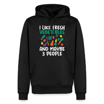 Vegetable Lover Vegetarian Gifts - Men’s Premium Organic Hoodie - black - Front - Nico (187cm)
