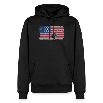 Musicien de guitare Musique de cuivres - Sweat à capuche Premium bio Homme - noir - Devant - Nico (187cm)