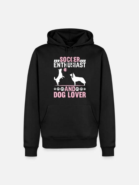 Soccer Enthusiast And Dog Lover - Soccer Player D - Männer Premium Bio Hoodie - Schwarz
