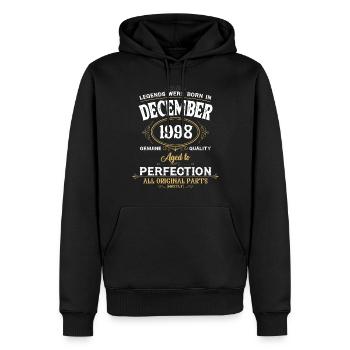 Né Décembre 1998 Cadeau d’anniversaire - Sweat à capuche Premium bio Homme - noir - Devant - Nico (187cm)