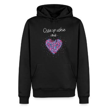 Osteopathie mit Herz Alternative Medizin - Männer Premium Bio Hoodie - Schwarz - Vorne - Nico (187cm)