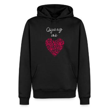 Qigong mit Herz Altnernative Medizinerin Yin-Yang - Männer Premium Bio Hoodie - Schwarz - Vorne - Nico (187cm)