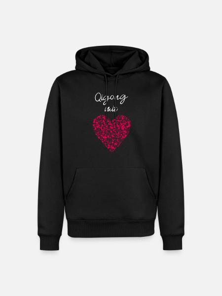 Qigong mit Herz Altnernative Medizinerin Yin-Yang - Männer Premium Bio Hoodie - Schwarz