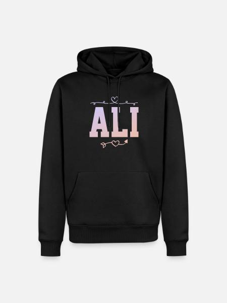 Ali - Sweat à capuche Premium bio Homme - noir