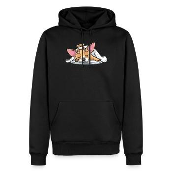 Chiweenie Hund Mit Kuscheltier Schlafen Schlummern - Männer Premium Bio Hoodie - Schwarz - Vorne - Nico (187cm)