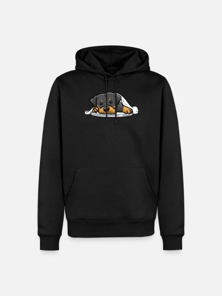 Rottweiler Dog Sleeping Slumbering - Men’s Premium Organic Hoodie - black