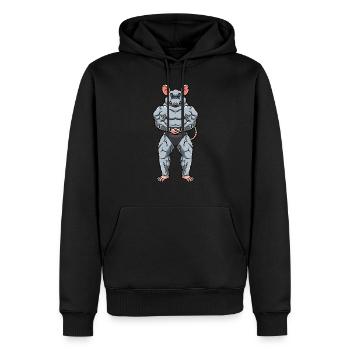 Rat Fitness Gym Motivation - Sweat à capuche Premium bio Homme - noir - Devant - Nico (187cm)