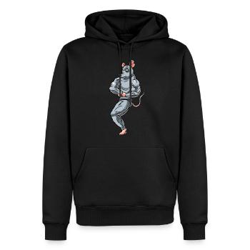 Rat Fitness Gym Motivation - Sweat à capuche Premium bio Homme - noir - Devant - Nico (187cm)
