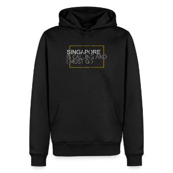 Citation de Singapour - Sweat à capuche Premium bio Homme - noir - Devant - Nico (187cm)